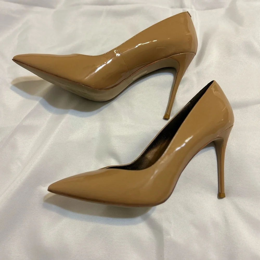 Jeffrey Campbell Lure Nude Patent Leather 4in Heels - Women’s 10 - Picture 7 of 8